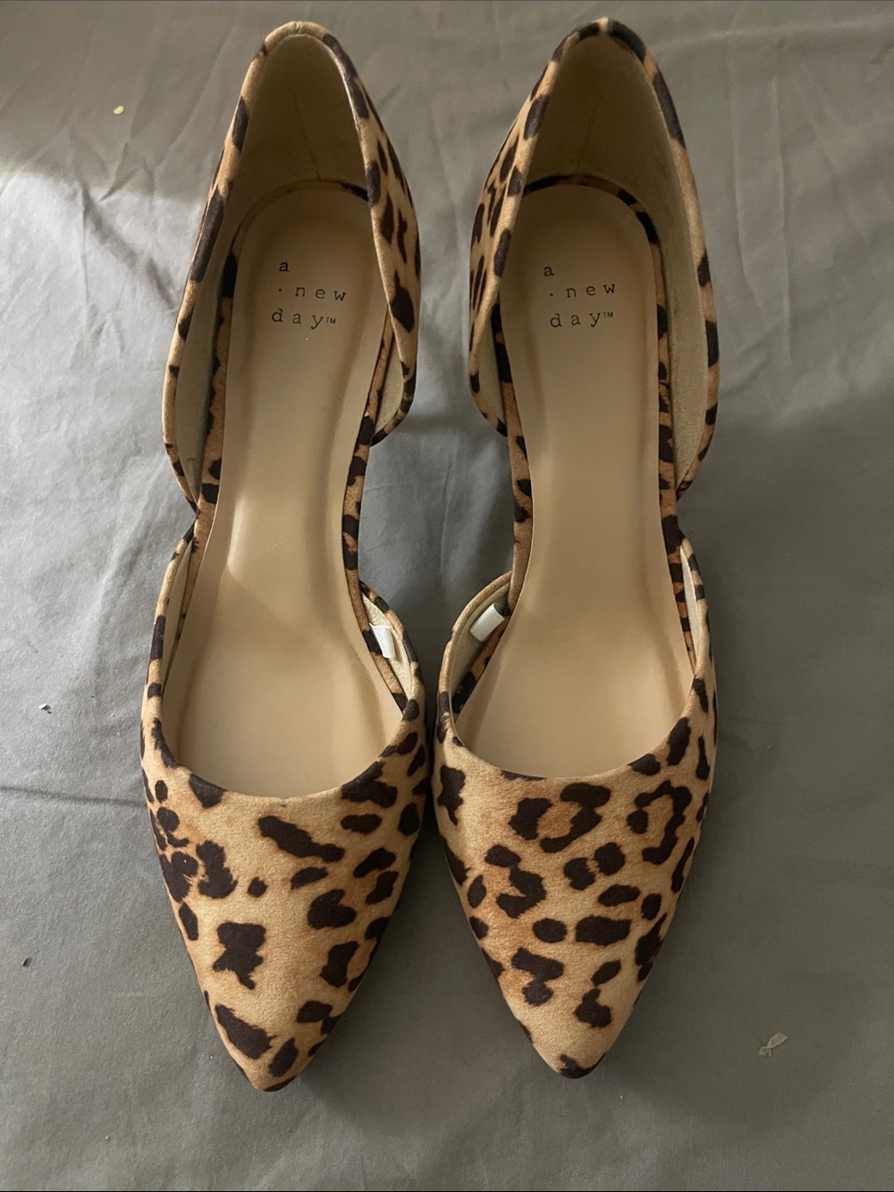 a new day Leopard Print Pointed D'Orsay Flats - Brown and Black